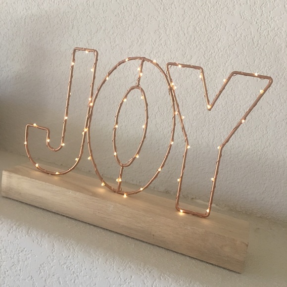 Target Other - ✨ Joy Light Sign Copper Wood String Lights Decor